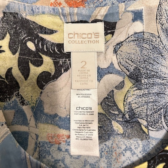 Chicos Travelers Collection Patchwork Print Jacket, size Large / 2 - Picture 9 of 12